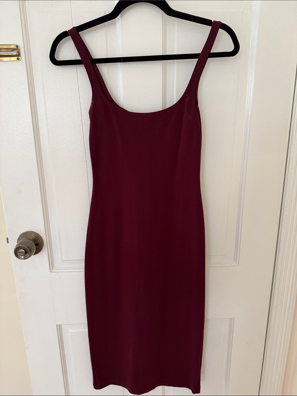 American Apparel Burgundy Sleeveless Bodycon Midi Dress